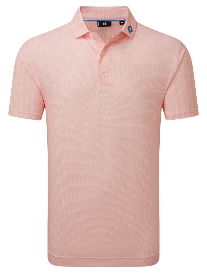 FootJoy Heritage Logo Lisle pánske polo, bielo/broskyňové