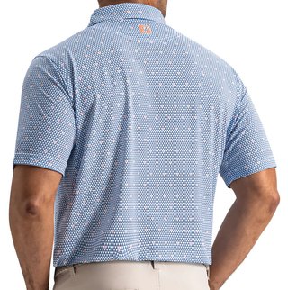 FootJoy Order Geometric Lisle pánske polo, white/riviera/peach