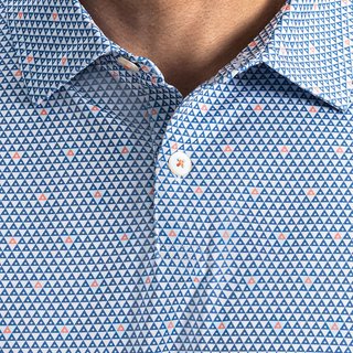 FootJoy Order Geometric Lisle pánske polo, white/riviera/peach