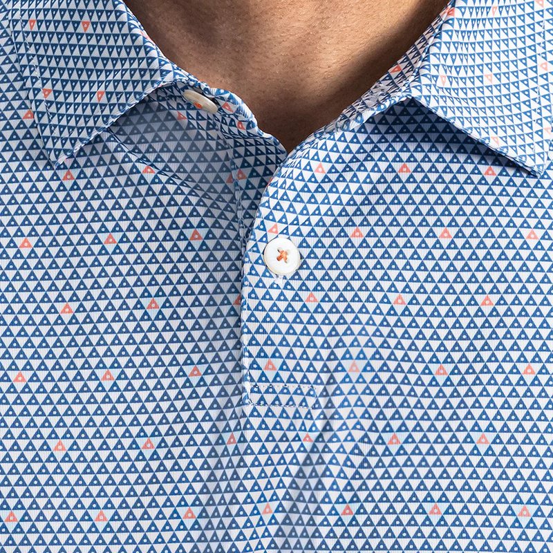 FootJoy Order Geometric Lisle pánske polo, white/riviera/peach