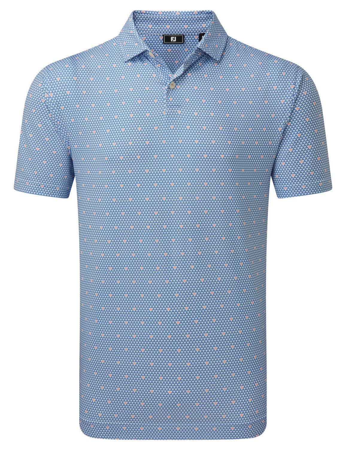 FootJoy Order Geometric Lisle pánske polo, white/riviera/peach