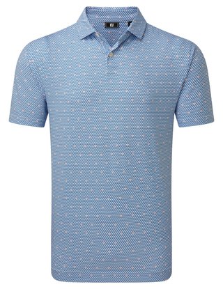 FootJoy Order Geometric Lisle pánske polo, white/riviera/peach