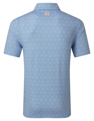 FootJoy Order Geometric Lisle pánske polo, white/riviera/peach