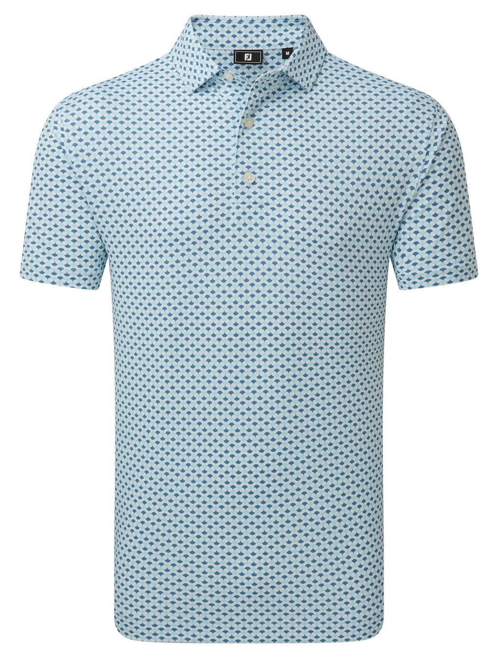FootJoy Ginko Geo Pique pánske polo, white/mint julep/winward blue