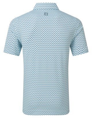 FootJoy Ginko Geo Pique pánske polo, white/mint julep/winward blue