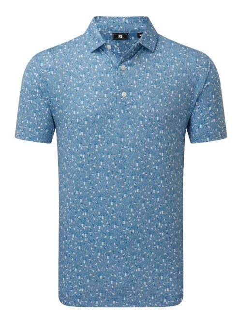 FootJoy Bloody Mary Lisle pánske tričko, tonal riviera/broskyňová/biela/modrá