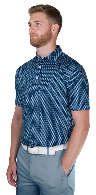 FootJoy Vegas Marker Lisle pánske polo, mint julep/navy/wiward blue