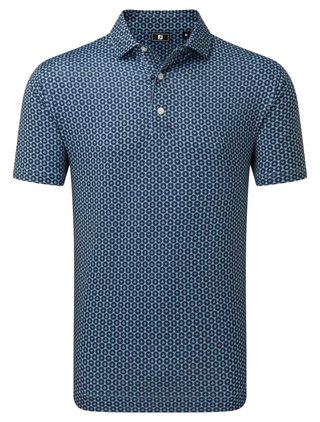 FootJoy Vegas Marker Lisle pánske polo, mint julep/navy/wiward blue