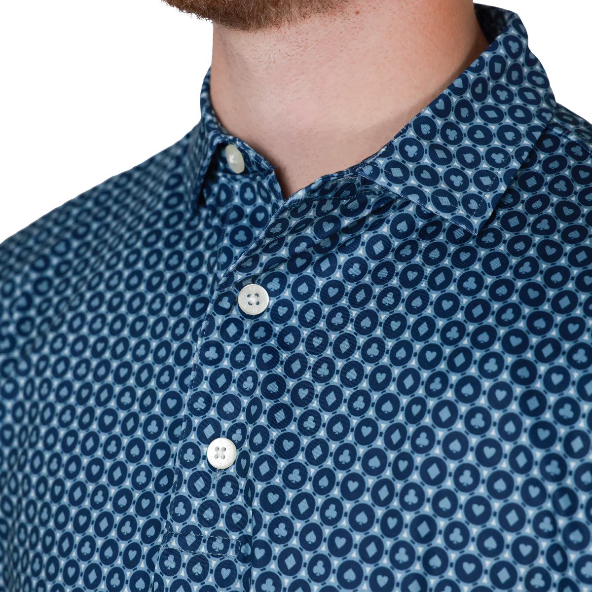 FootJoy Vegas Marker Lisle pánske polo, mint julep/navy/wiward blue