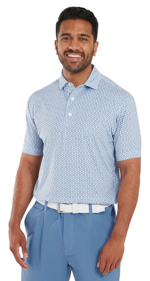 FootJoy Vegas Marker Lisle pánske polo, white/riviera/peach