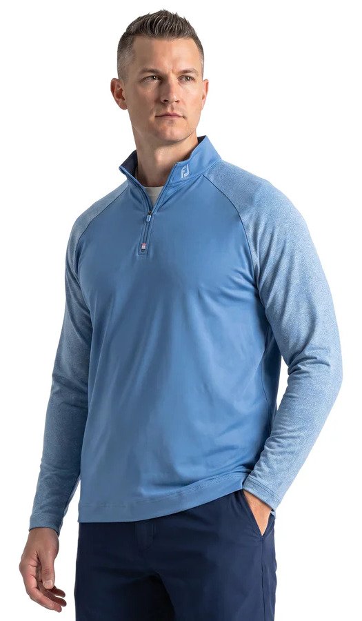 FootJoy Raglan H Block Chill-Out Midlayer pánske tričko s dlhým rukávom, riviera
