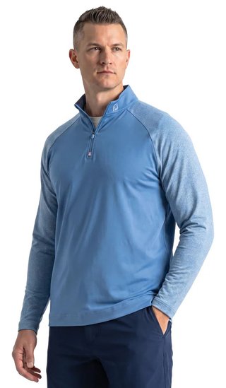 FootJoy Raglan H Block Chill-Out Midlayer pánske tričko s dlhým rukávom, riviera