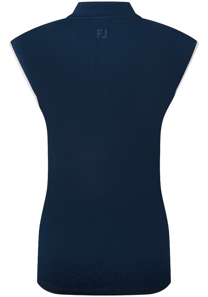 FootJoy Mock Neck Snap Front dámske polo, navy/white