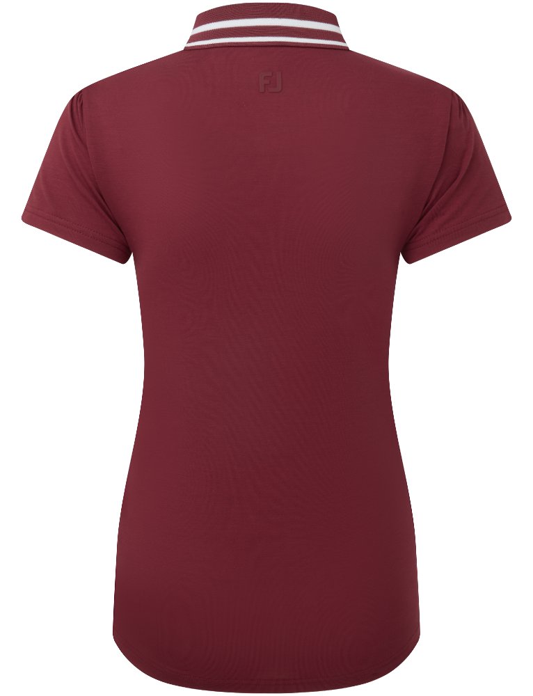 FootJoy Loop Button dámske polo, cranberry/white