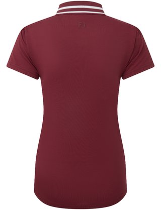 FootJoy Loop Button dámske polo, cranberry/white
