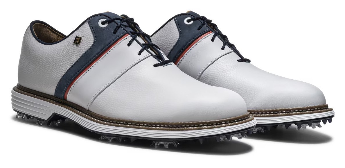 FootJoy Premiere Series - Packard pánske golfové topánky, bielo/modro/nantucket red