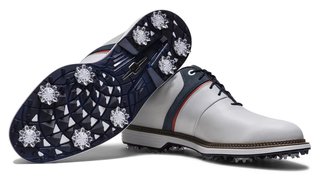 FootJoy Premiere Series - Packard pánske golfové topánky, bielo/modro/nantucket red