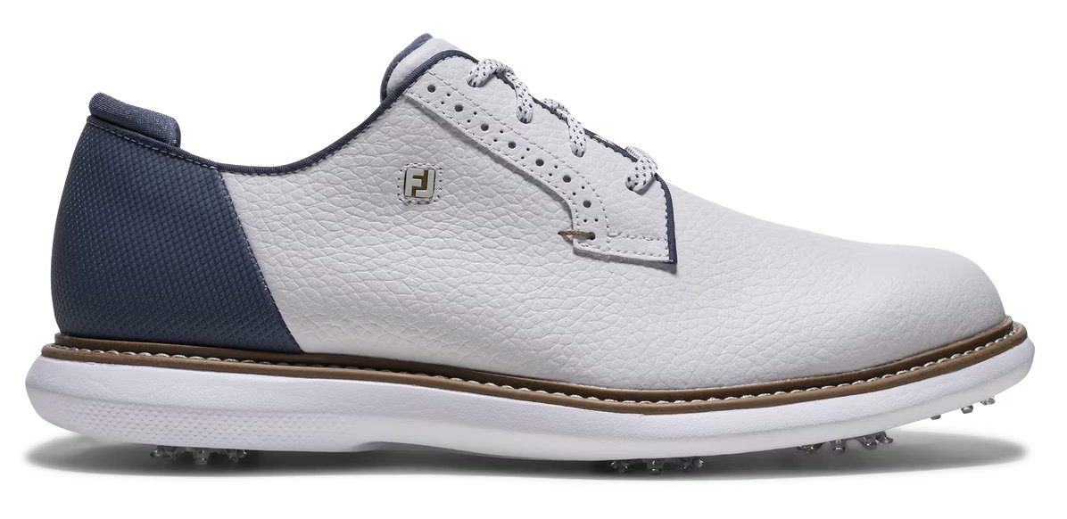 FootJoy FJ Traditions Blucher pánske golfové topánky, bielo/modro/béžové