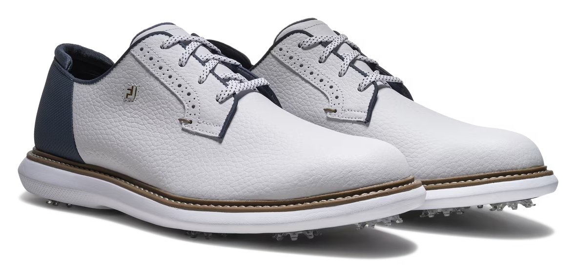 FootJoy FJ Traditions Blucher pánske golfové topánky, bielo/modro/béžové