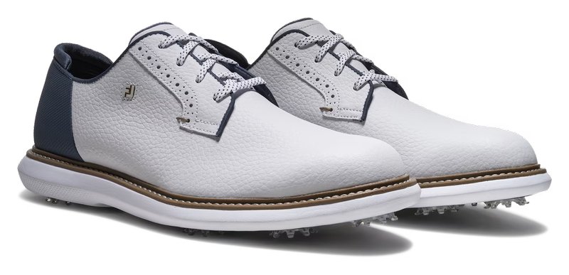 FootJoy FJ Traditions Blucher pánske golfové topánky, bielo/modro/béžové