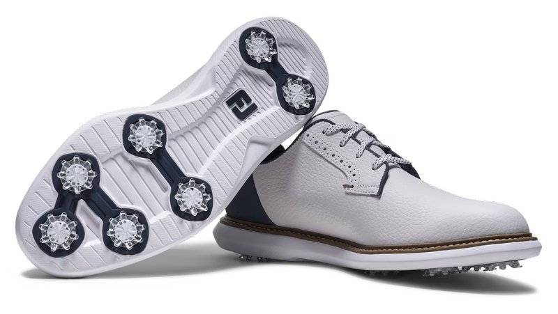 FootJoy FJ Traditions Blucher pánske golfové topánky, bielo/modro/béžové