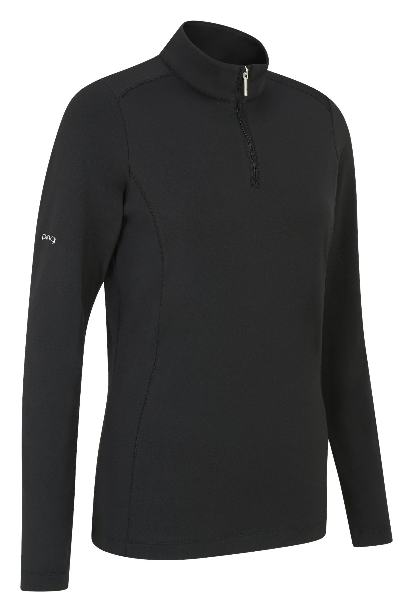 PING Aveline Half Zip dámske tričko s dlhým rukávom, čierne