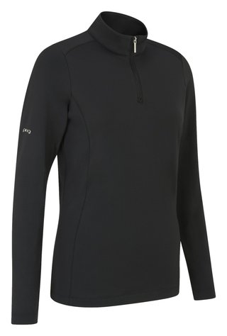 PING Aveline Half Zip dámske tričko s dlhým rukávom, čierne