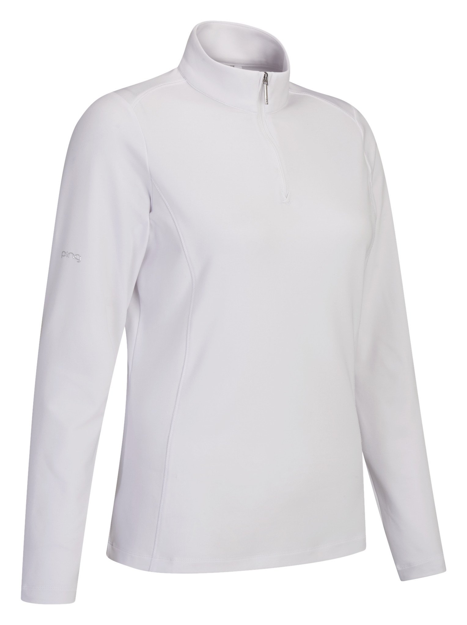 PING Aveline Half Zip dámske tričko s dlhým rukávom, biele