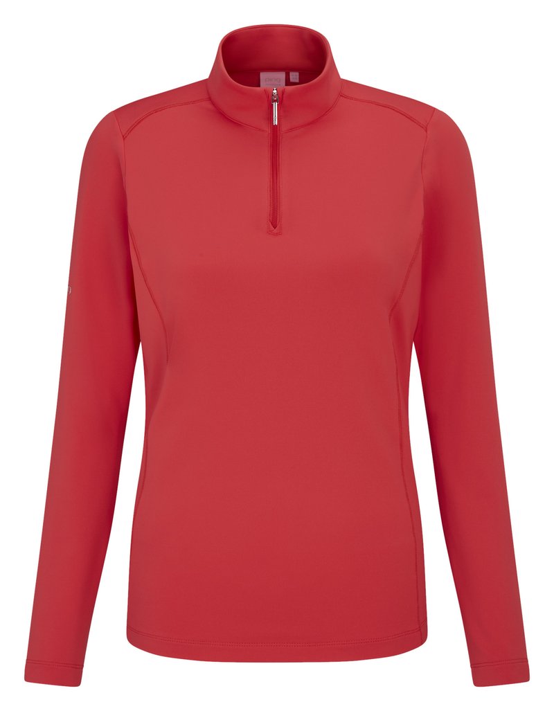 PING Aveline Half Zip dámske tričko s dlhým rukávom, cayenne