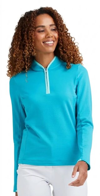 PING Abigale Performance Fleece dámska mikina, tyrkysová