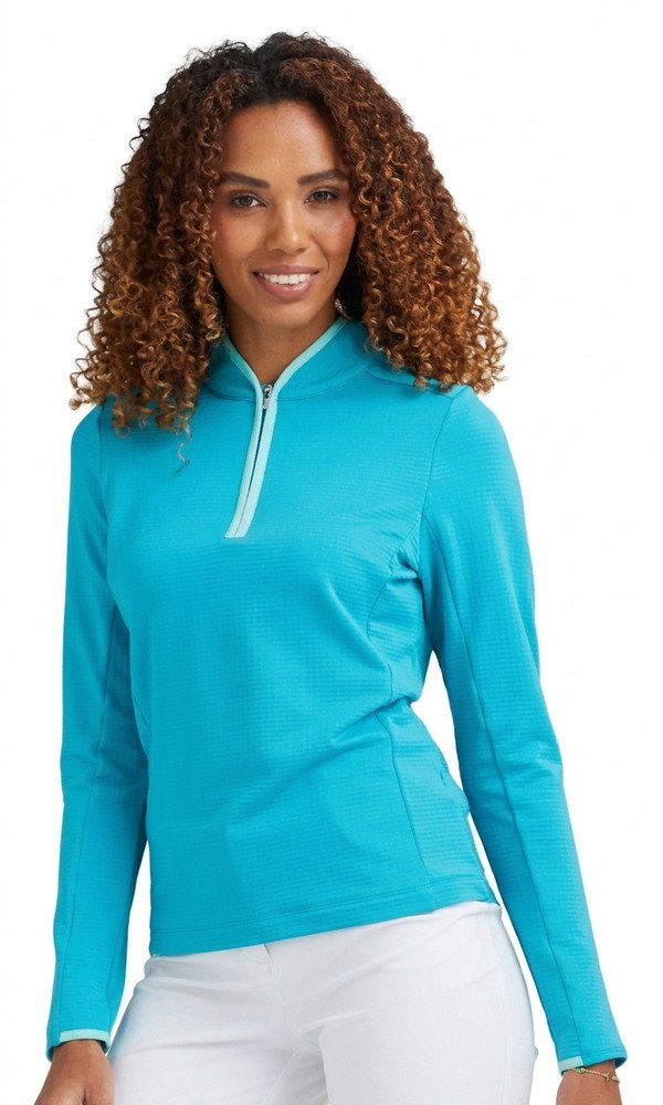 PING Abigale Performance Fleece dámska mikina, tyrkysová