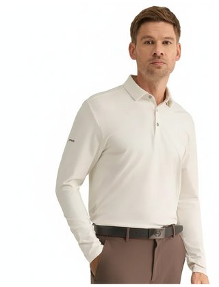PING Demitri Longsleeve pánske polo, egret