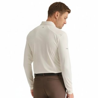 PING Demitri Longsleeve pánske polo, egret