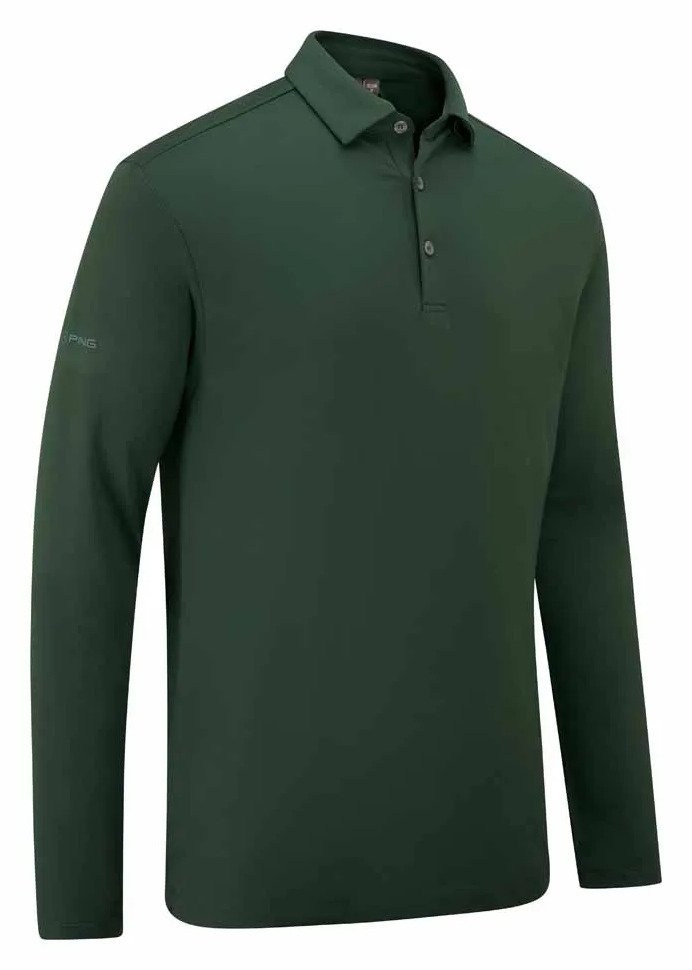 PING Demitri Longsleeve pánske polo, gorse green