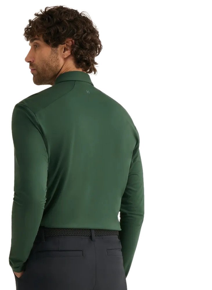 PING Demitri Longsleeve pánske polo, gorse green