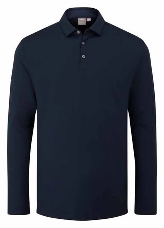 PING Demitri Longsleeve pánske polo, navy