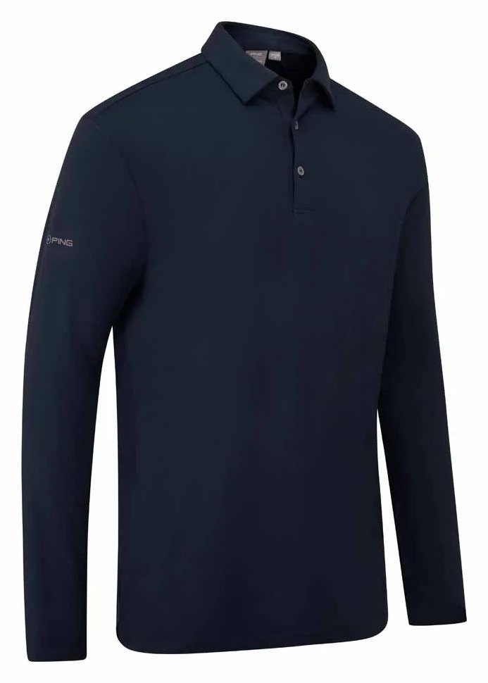PING Demitri Longsleeve pánske polo, navy