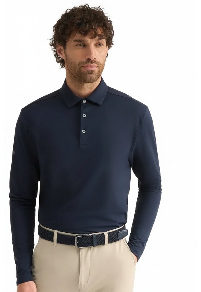 PING Demitri Longsleeve pánske polo, navy
