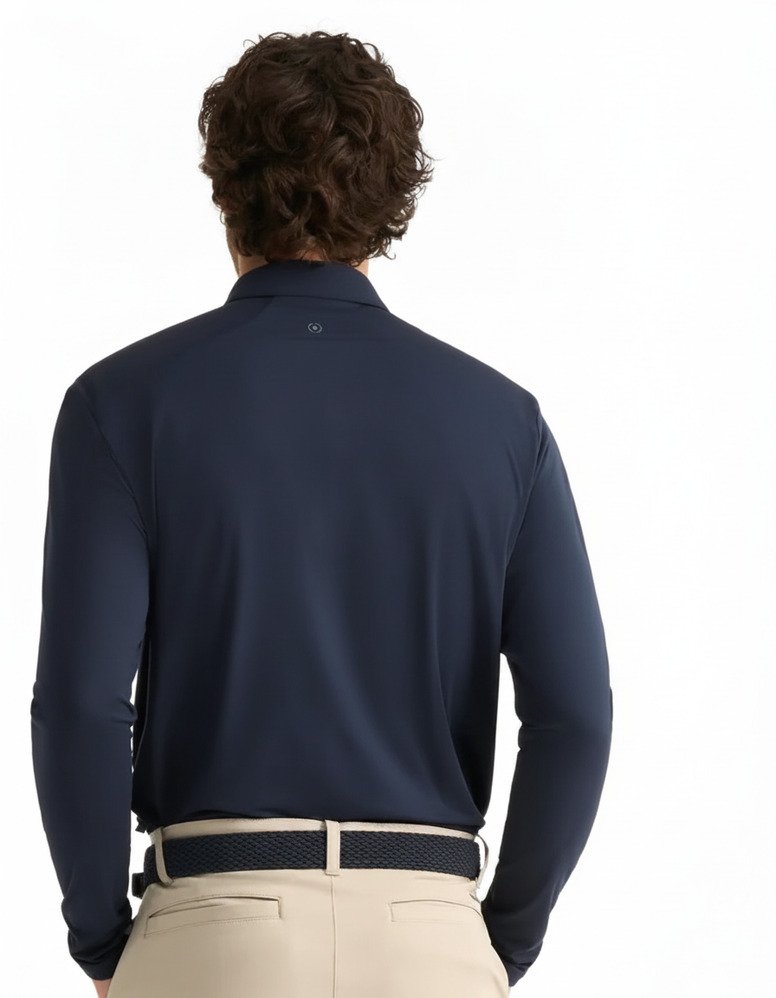 PING Demitri Longsleeve pánske polo, navy