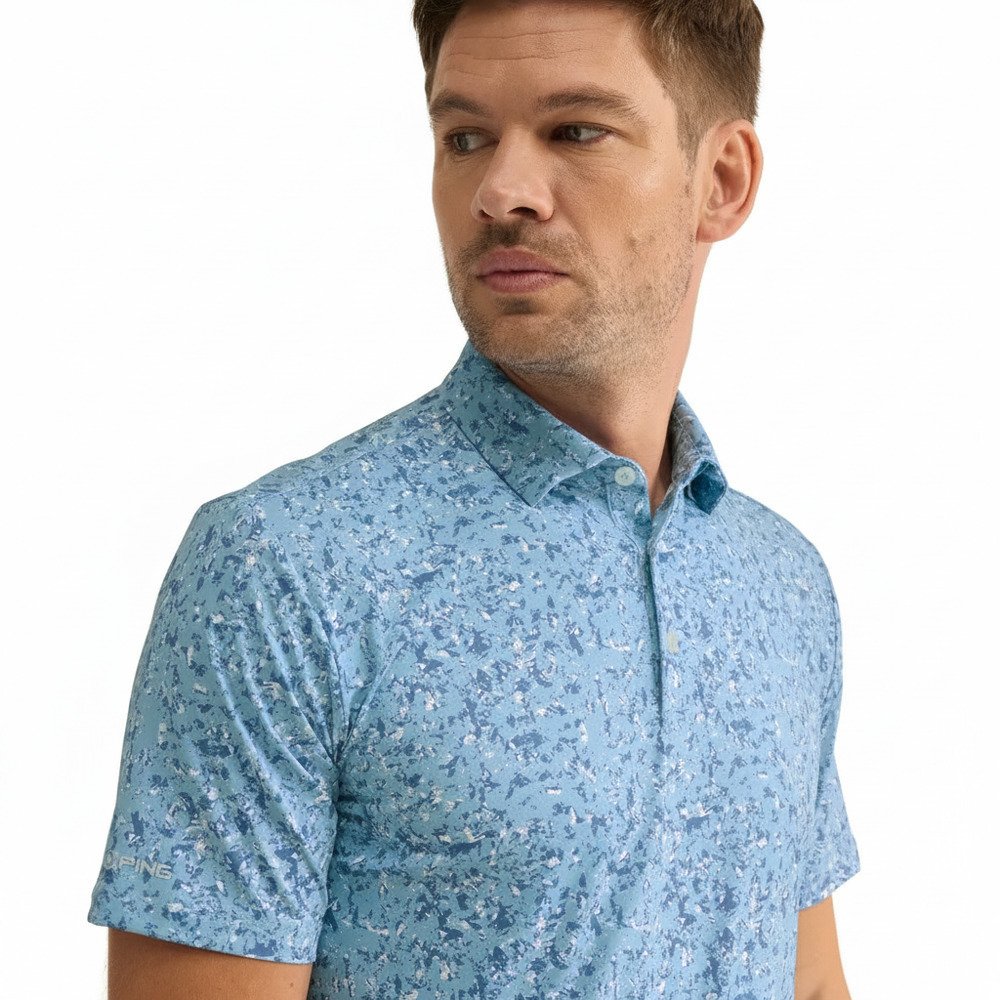 PING Gilmore pánske polo, dusty blue multi