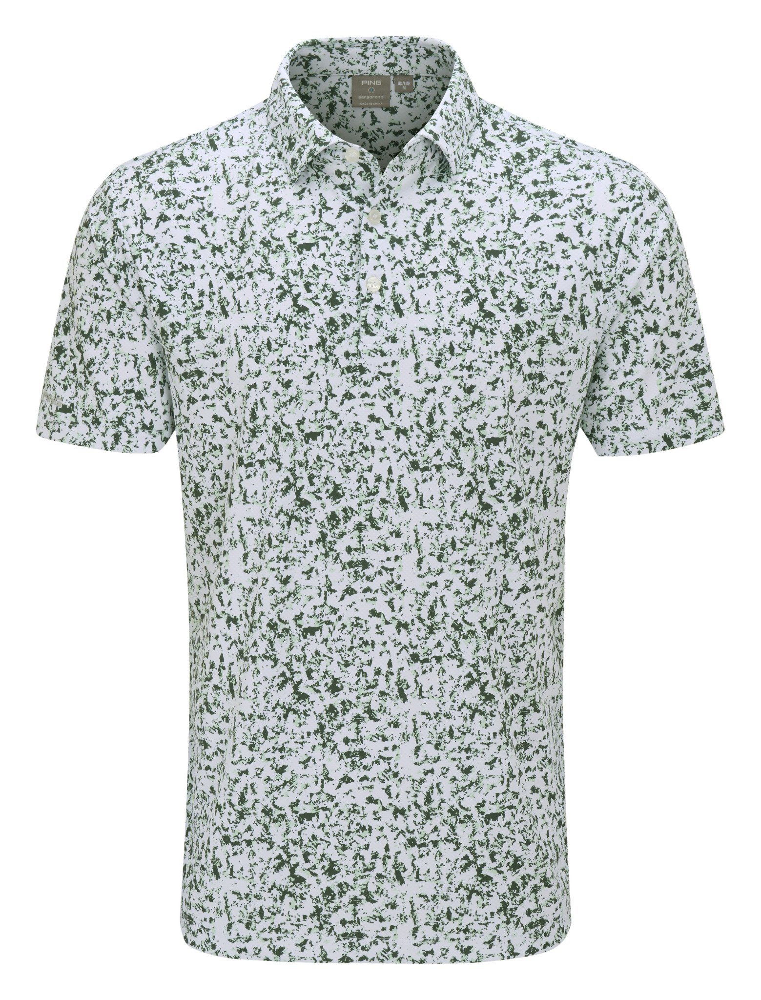 PING Gilmore pánske polo, white/gorse green multi