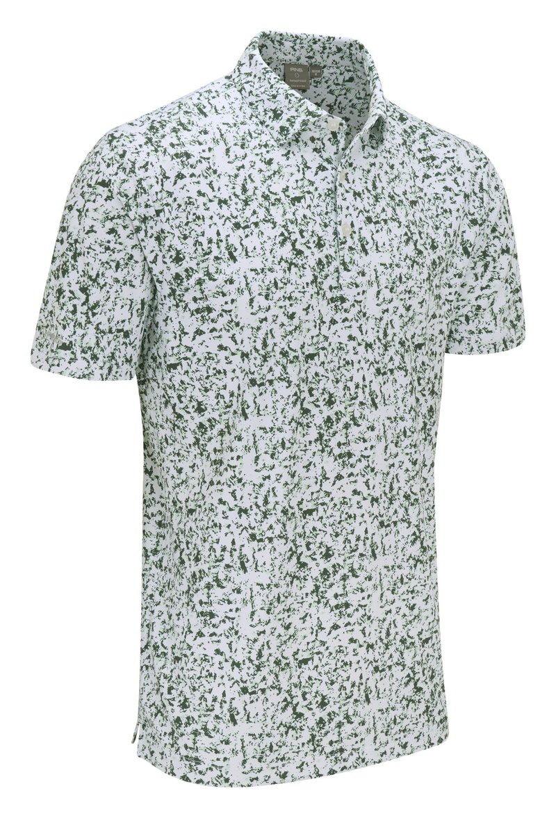 PING Gilmore pánske polo, white/gorse green multi