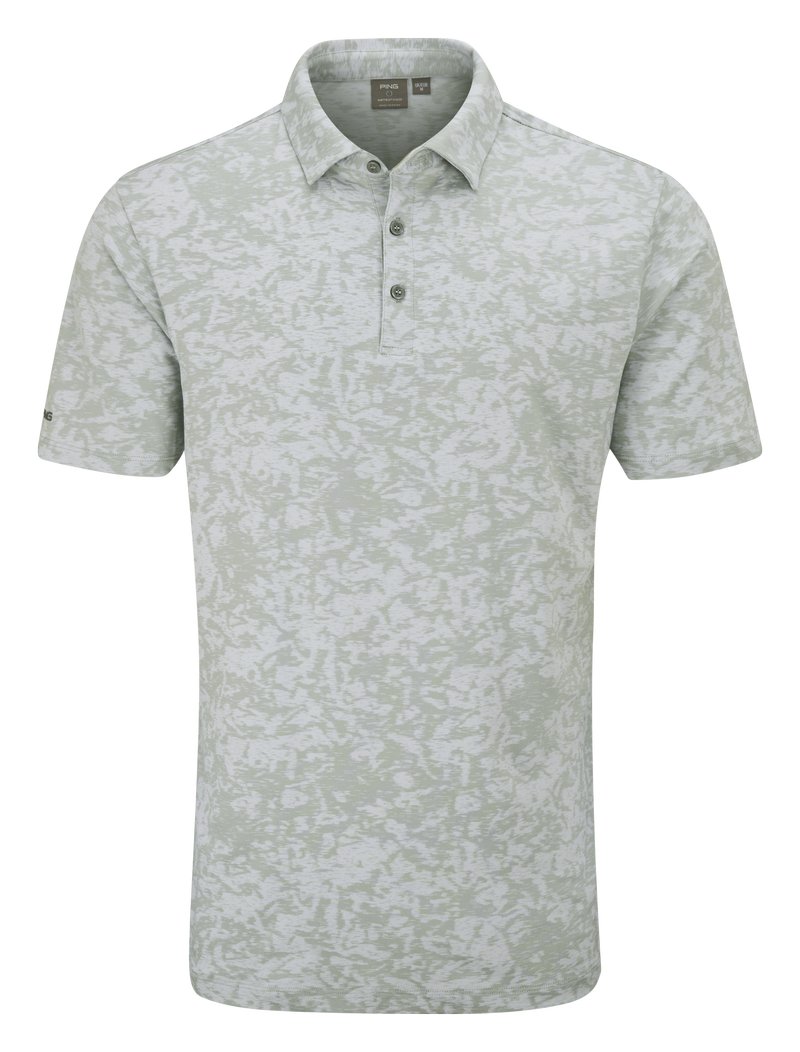 PING Marek Camo Jacquard pánske polo, silver multi