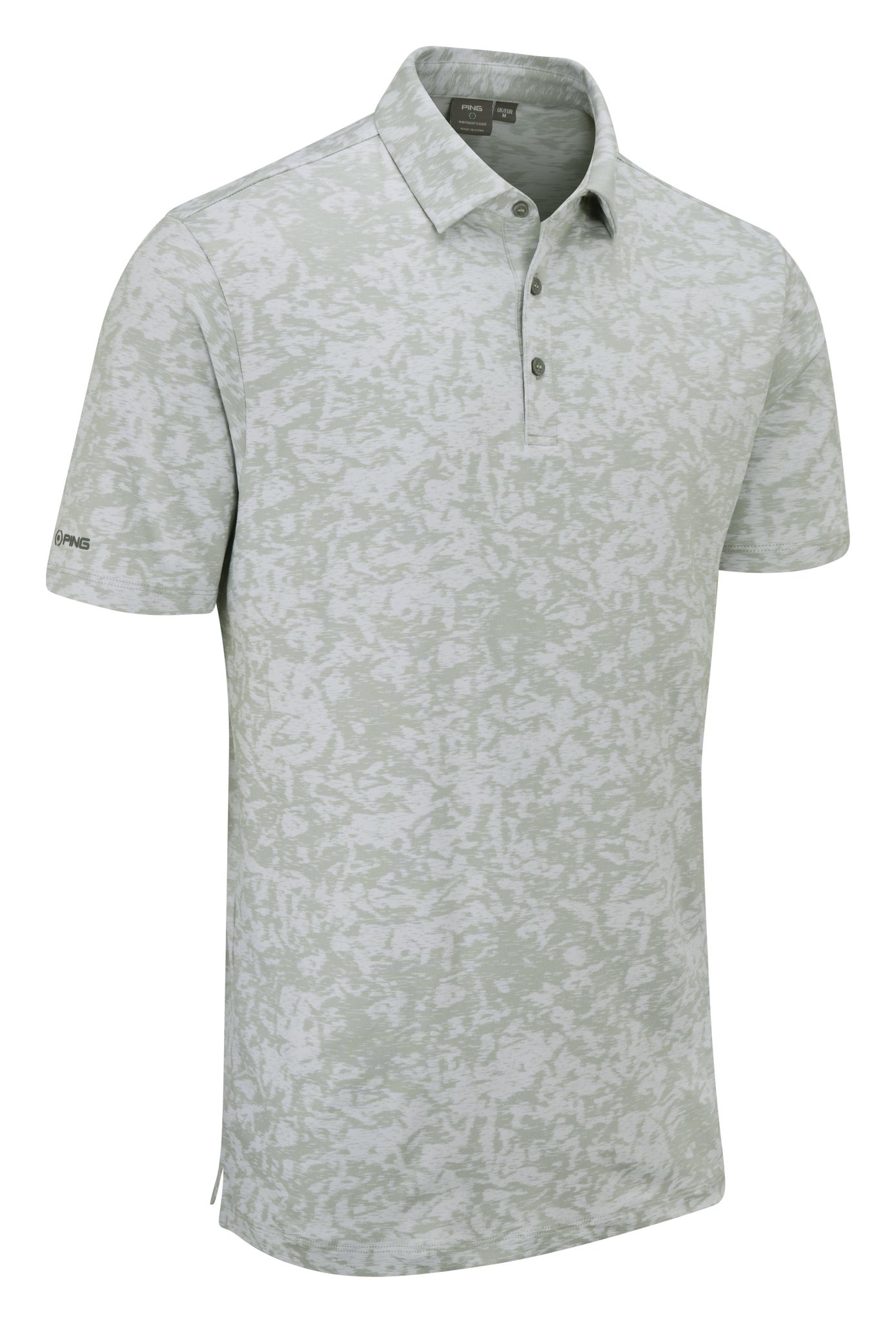 PING Marek Camo Jacquard pánske polo, silver multi