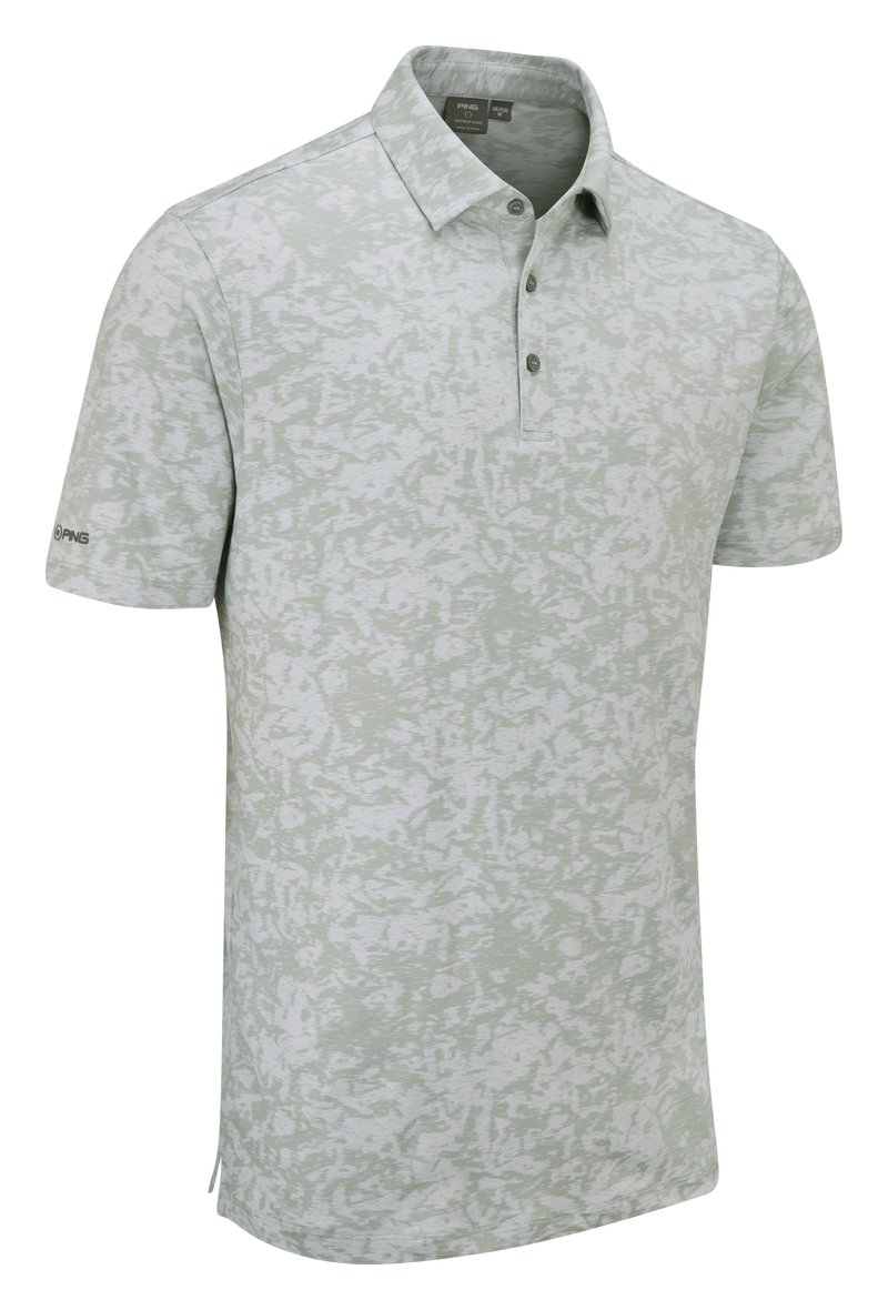 PING Marek Camo Jacquard pánske polo, silver multi