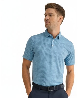 PING Hershel pánske polo, dusty blue multi