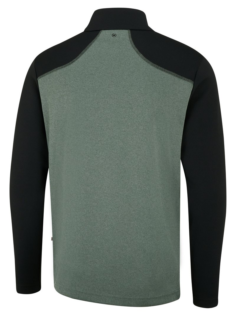 PING Ramsey half zip ribbed fleece pánska mikina, laurel marl/black