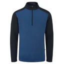 PING Ramsey half zip ribbed fleece pánsky sveter, inky marl/navy