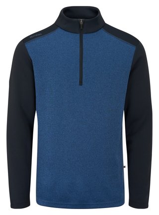 PING Ramsey half zip ribbed fleece pánsky sveter, inky marl/navy