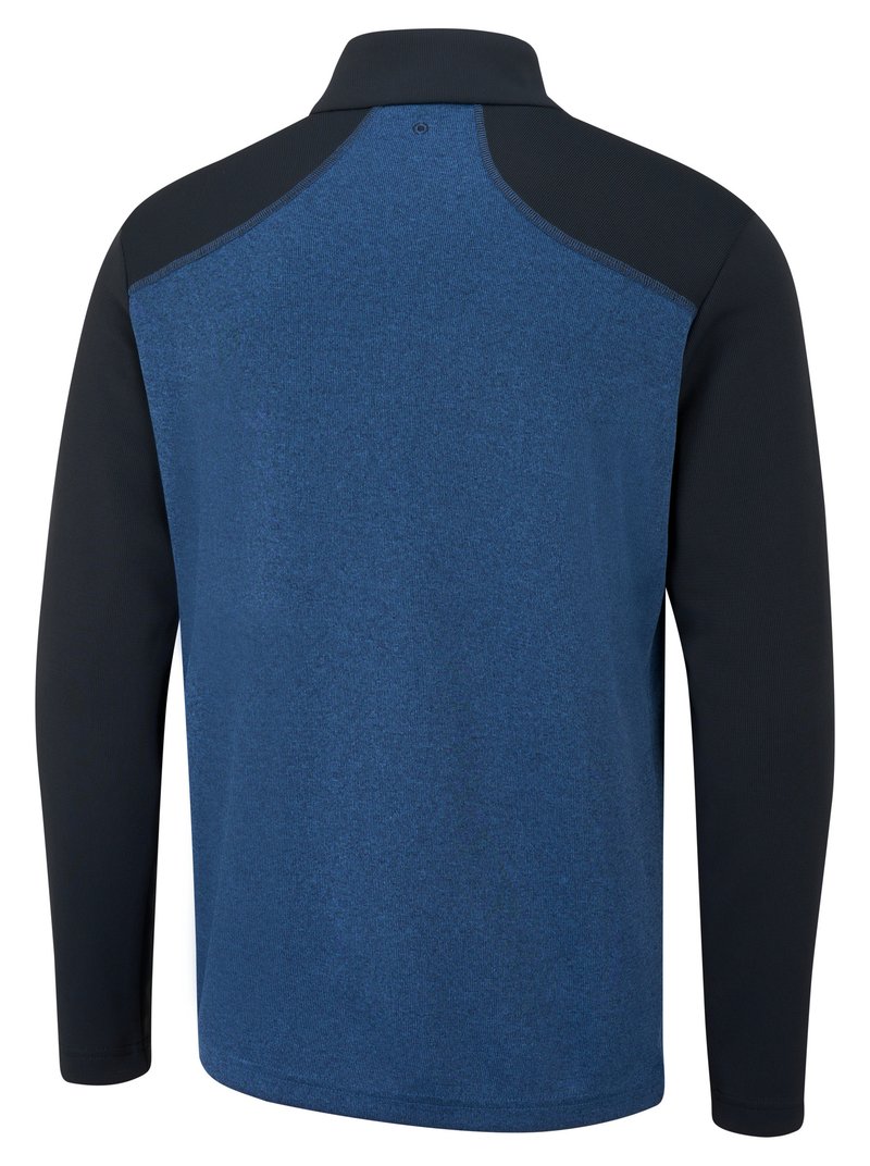 PING Ramsey half zip ribbed fleece pánsky sveter, inky marl/navy